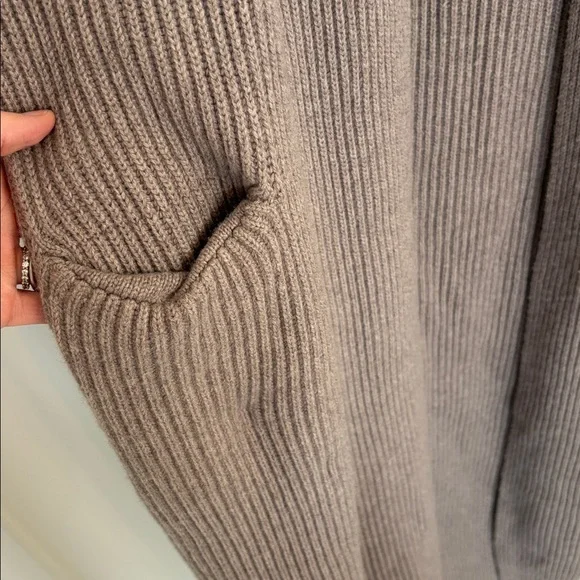 Vince Wool Cashmere Open Front Ribbed Sweater Robe Cardigan